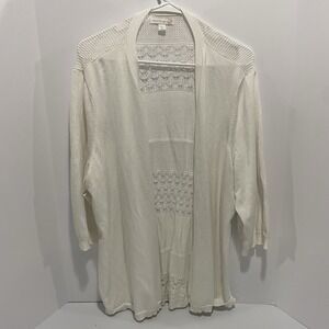 Westport 1962 Women White Kimono Cover Up Womens Plus Sz 3X Lace Vacation Travel